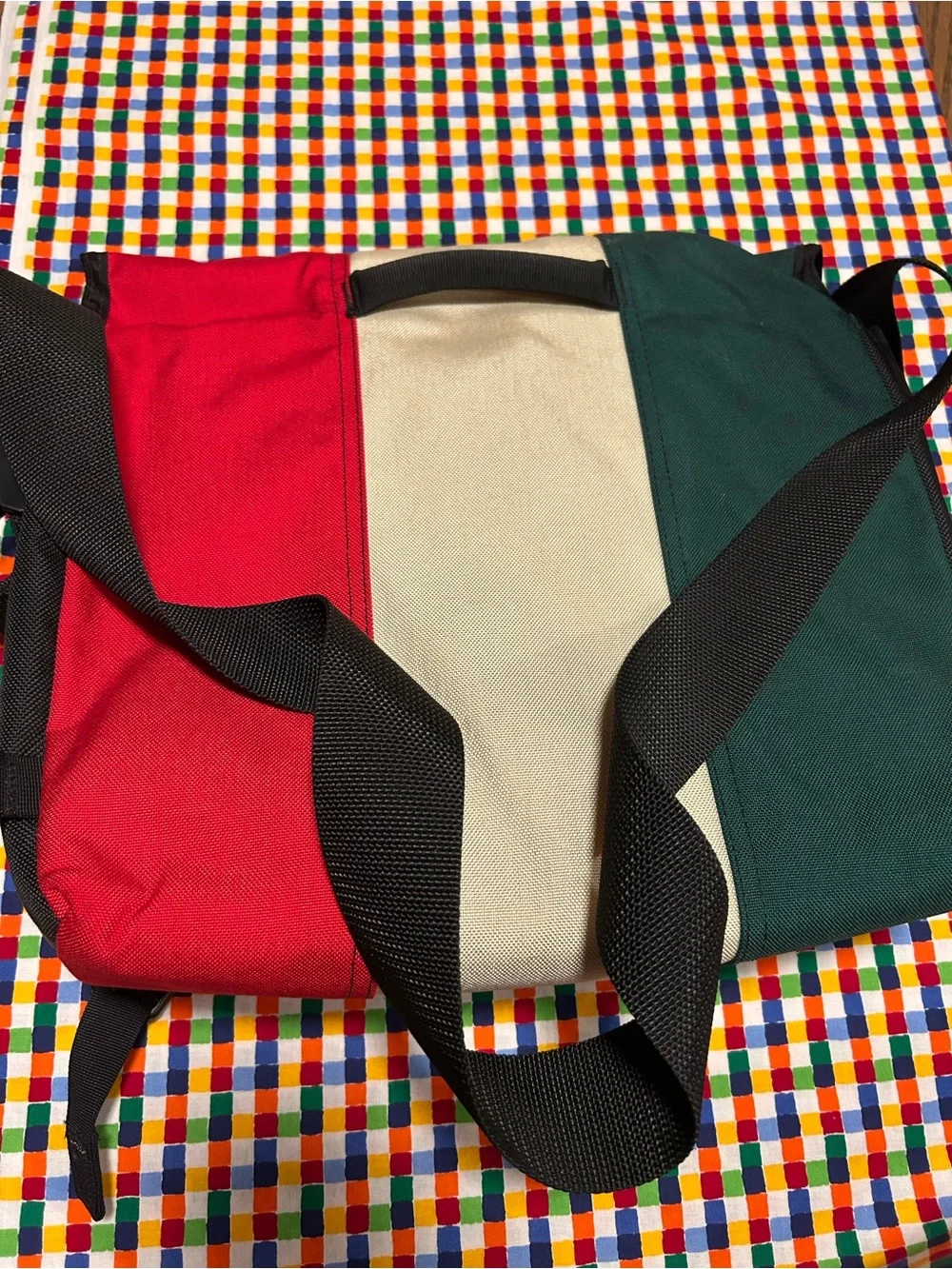 Timbuk2 Tricolor Messenger Bag in Red, Green & Cream